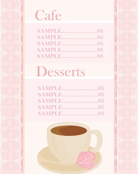 Coffee Menu card — Stock Vector