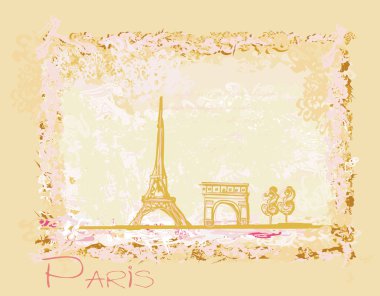 Eski moda Eiffel kartı 