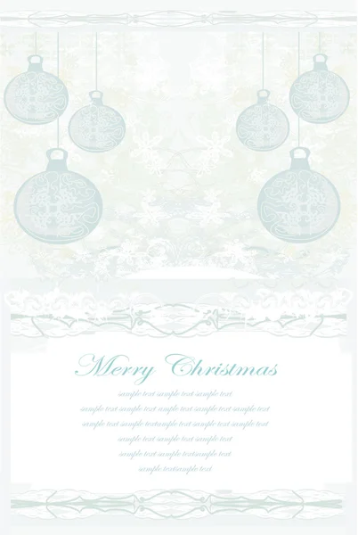 Elegant christmas achtergrond met kerstballen kaart — Stockvector