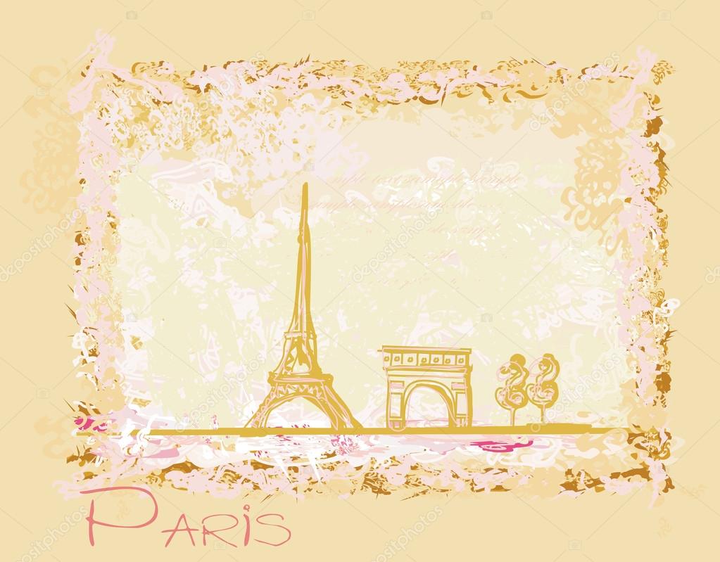 vintage retro Eiffel card 