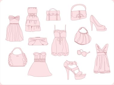 moda giysiler koymak doodle 