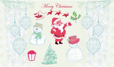 elle çizilmiş Noel karalamalar ayarla