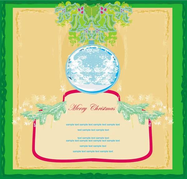 Stile quadro di Natale con bauble card . — Vettoriale Stock