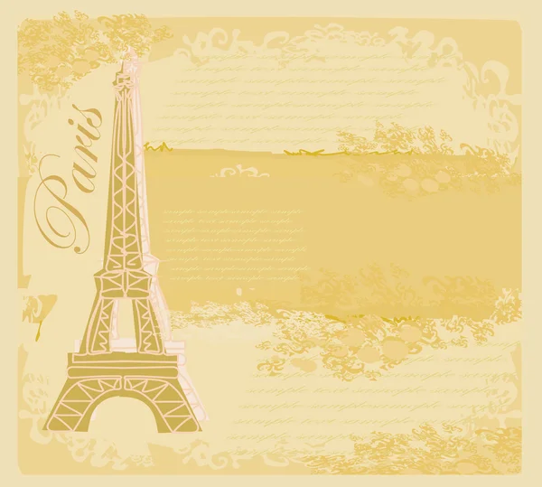 Carte tour Eiffel vintage rétro — Image vectorielle