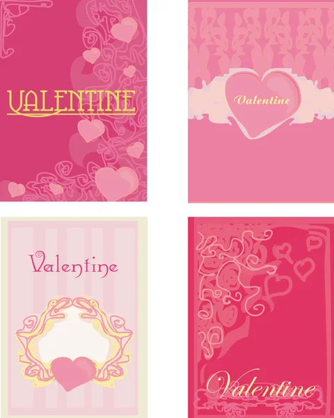 Valentine's day. Vector cards set — Stock Vector