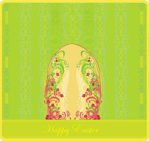 Easter greeting card with decorative egg — Stock Vector