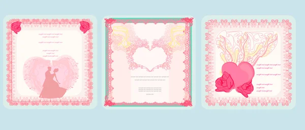 Día de San Valentín. Conjunto de tarjetas vectoriales — Vector de stock