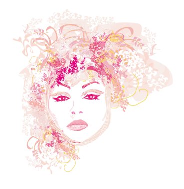 Soyut Güzel Kadın portresi 