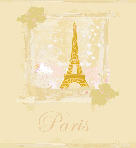 Carte tour Eiffel vintage rétro — Image vectorielle