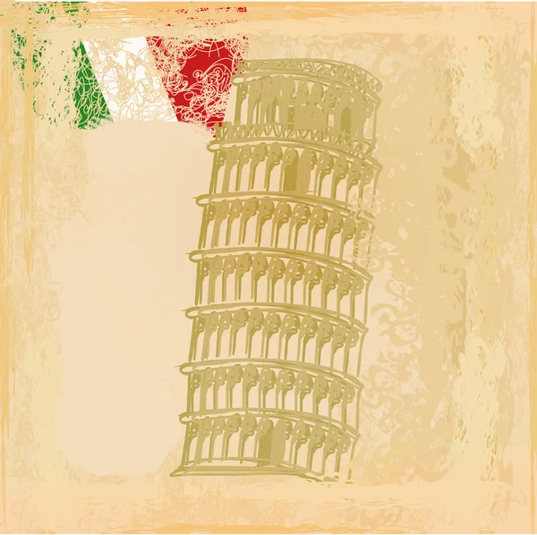 Vector Pisa tower grunge background — Stock Vector
