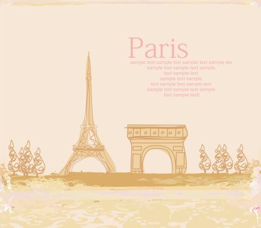 Vintage retro Eyfel Kulesi Paris kart