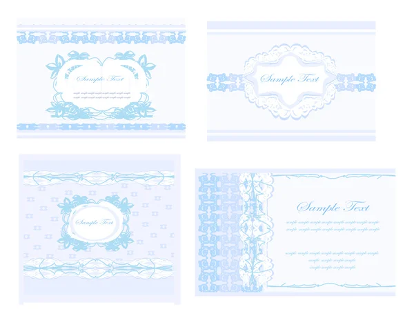 Conjunto de tarjetas de recepción de boda — Vector de stock