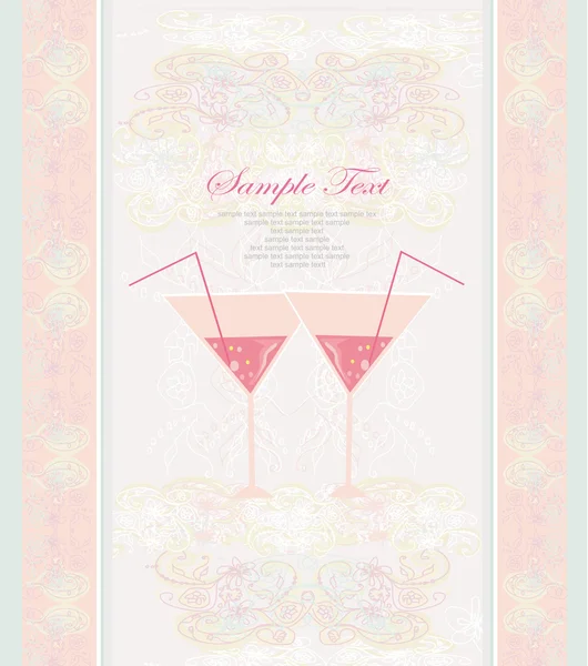 Invitation au menu du cocktail ou espace de carte de bar pour le texte — Image vectorielle