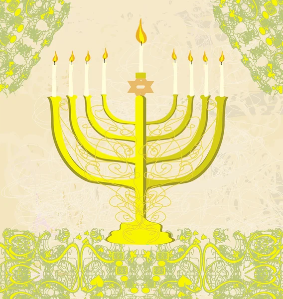 Tarjeta de felicitación Hanukkah . — Vector de stock