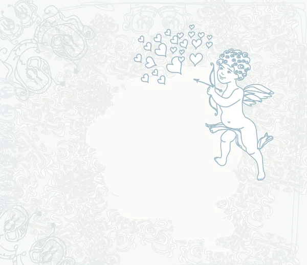 Bonne carte de Saint-Valentin avec Cupidon — Image vectorielle