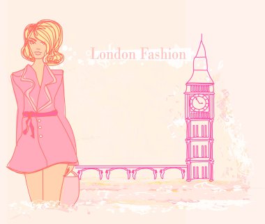 güzel kadın ve big ben Londra kart