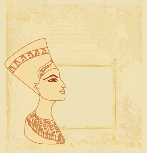 Vieux papier avec la reine égyptienne cleopatra — Image vectorielle