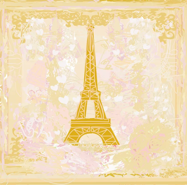 Carte tour Eiffel vintage rétro — Image vectorielle