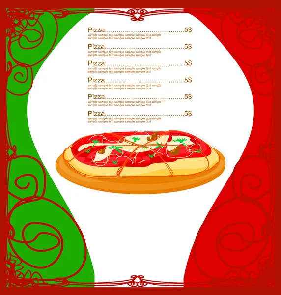 Pizza menu szablon — Wektor stockowy