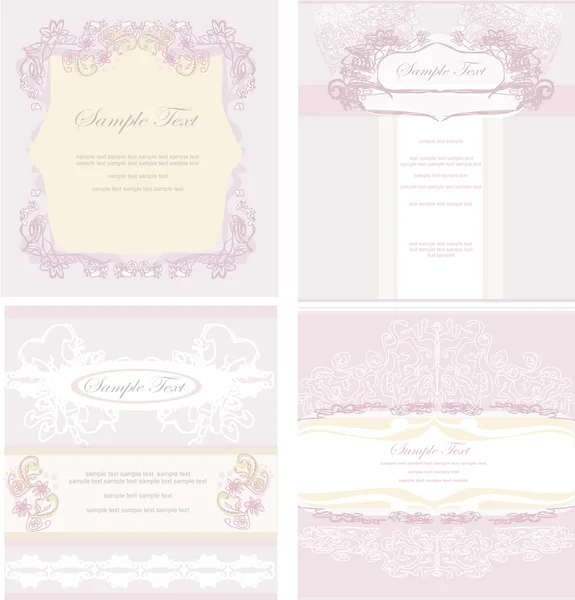 Ensemble de carte de réception mariage — Image vectorielle