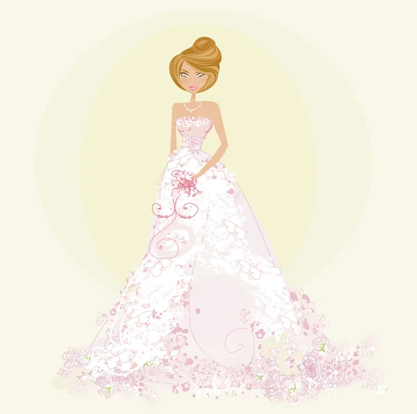 美しい花嫁カード — ストックベクタ