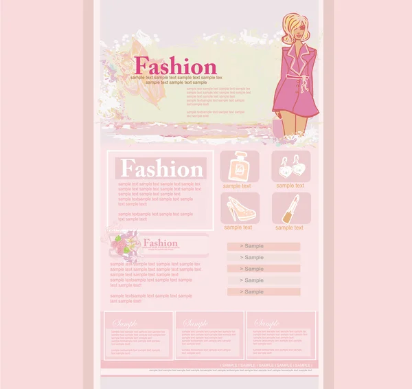 Fashion shopping Website template — Stock Vector