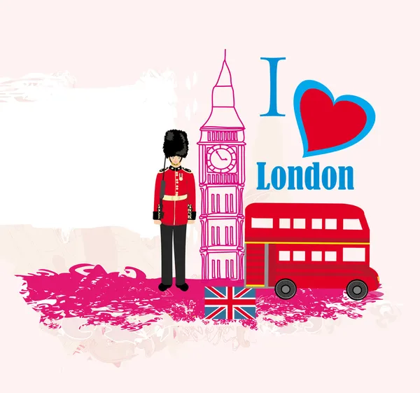 grunge çerçeve ile Londra simgeleri