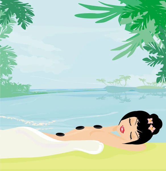 Relax in a tropical spa — Stock Vector