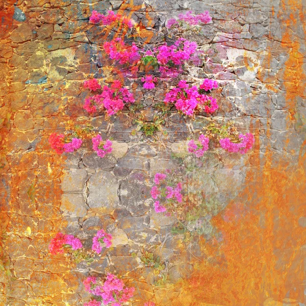 Çiçek desenli eski kağıt — Stok fotoğraf