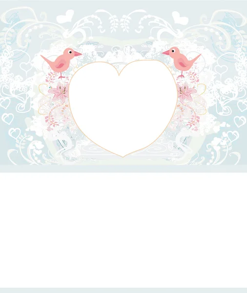 Valentine's day greeting card with 2 sweet love birds — Stock Vector