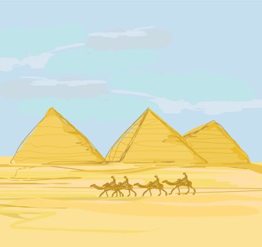 manzara Giza piramitleri