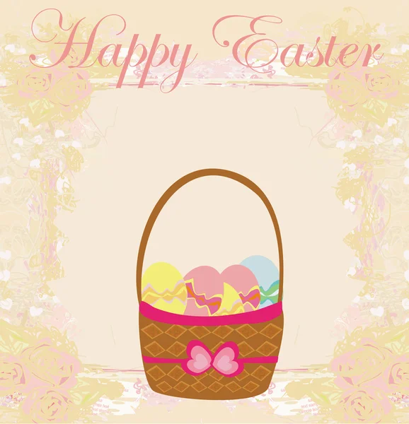 快乐的复活节边境与鸡蛋卡 — 图库矢量图片