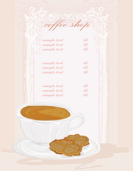 Menu coffee shop card — Stock Vector