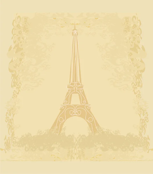 Vintage retro scheda torre Eiffel — Vettoriale Stock