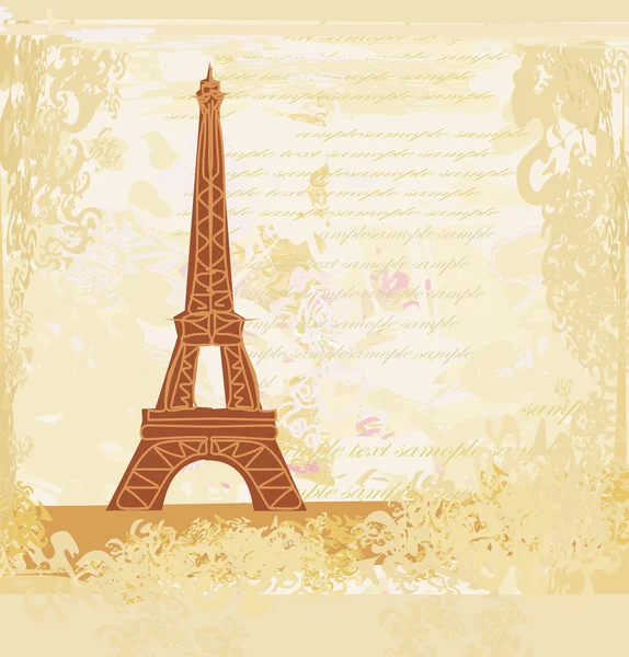 Carte tour Eiffel vintage rétro — Image vectorielle