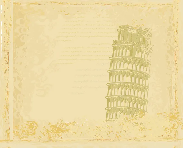 Vintage vector pisa torre fondo — Vector de stock