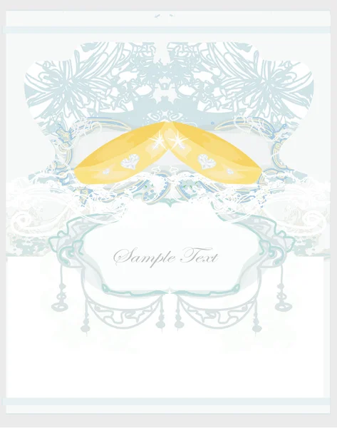 Carte d'invitation de mariage avec anneaux — Image vectorielle