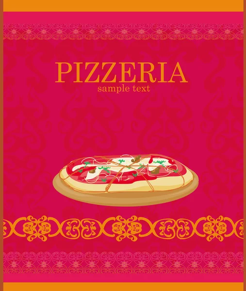 ピザのメニュー テンプレート カード — ストックベクタ