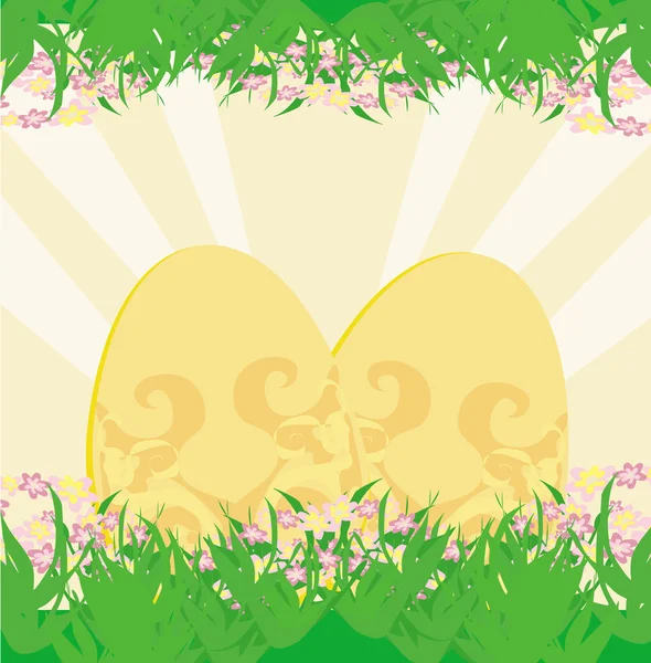 Easter Egg On Grunge Background card — Stock vektor