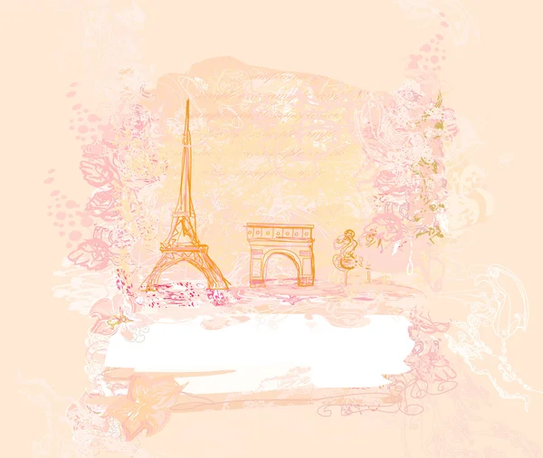 Torre Eiffel sfondo artistico. Illustrazione vettoriale. — Vettoriale Stock