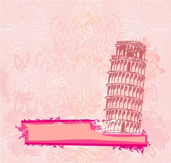 Vector Pisa tower grunge background — Stock Vector