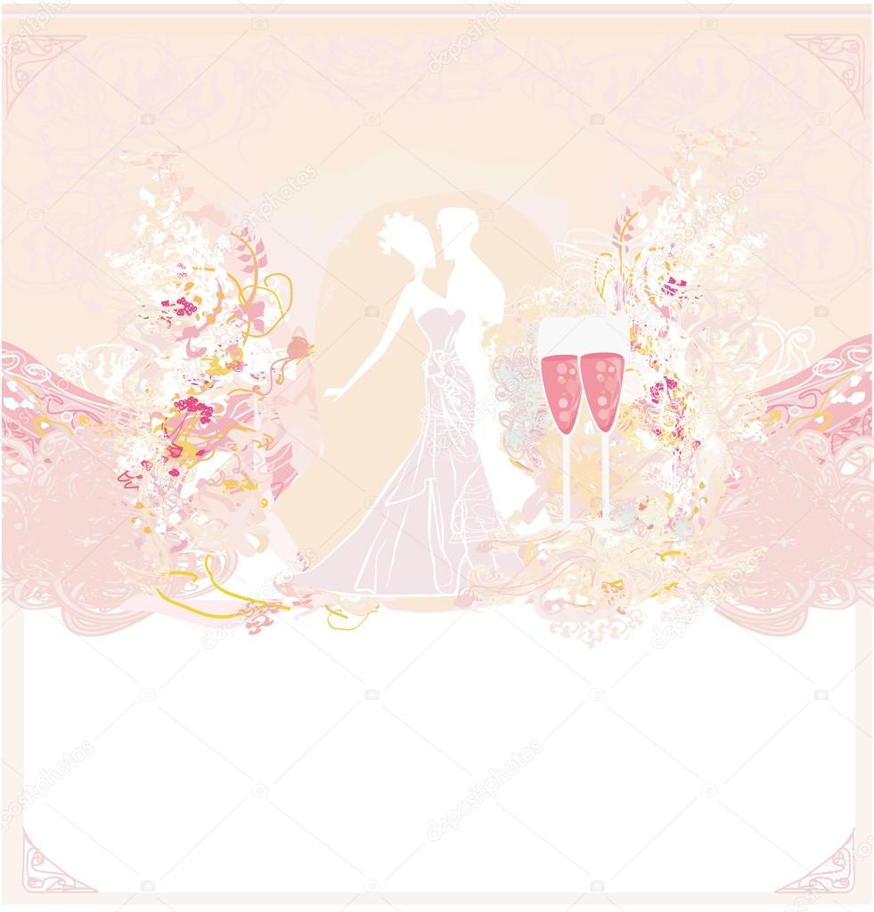 Ballroom wedding couple dancers - invitation card