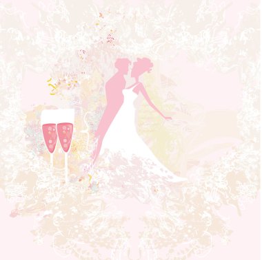 Balo Salonu düğün çift dansçılar - davetiye