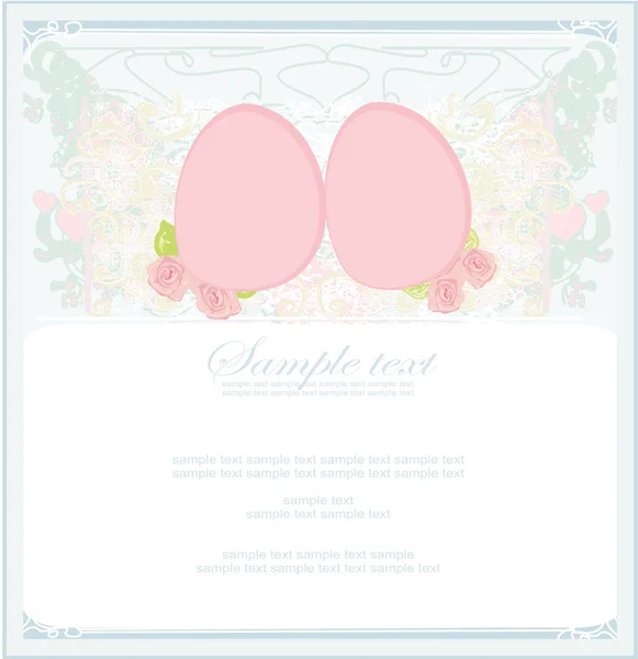 Easter Egg On Grunge Background card — Stock Vector