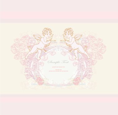 Mutlu Sevgililer günü kartı ile aşk tanrısı