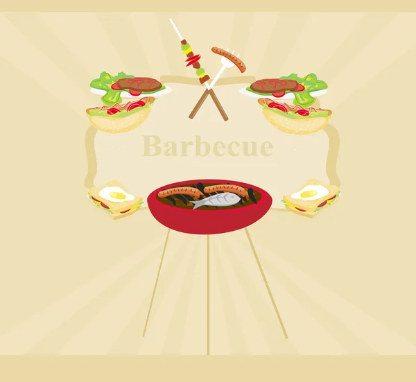 Invitación fiesta barbacoa — Vector de stock