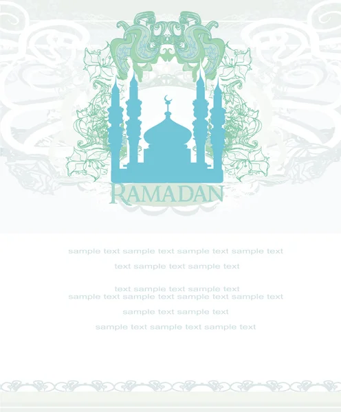 Ramadan achtergrond - moskee silhouet illustratie kaart — Stockvector