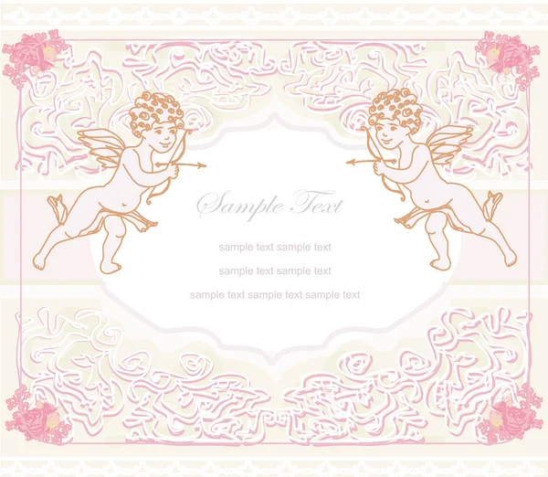 Feliz tarjeta de San Valentín con Cupido — Archivo Imágenes Vectoriales