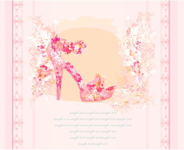 Ayakkabı soyut VINTAGE poster kartı