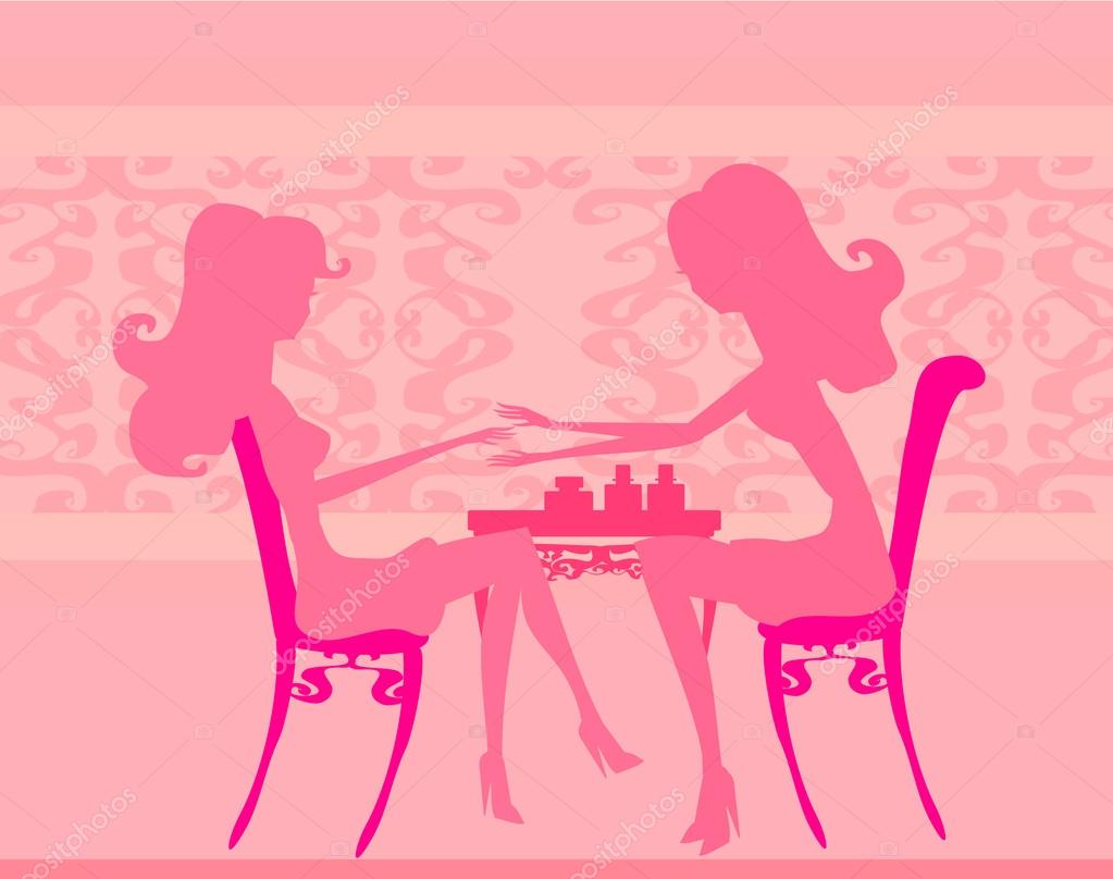 年轻的女士剪影做美容美发美甲图库矢量图©JackyBrown 43940081, image size:1023x808